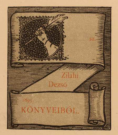 Exlibris by ? Unbekannt from Hungary for Dezsö Zilahi - Hand(s) 