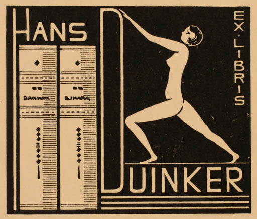 Exlibris by ? Unbekannt from Unknown for Hans Duinker - Book Woman 