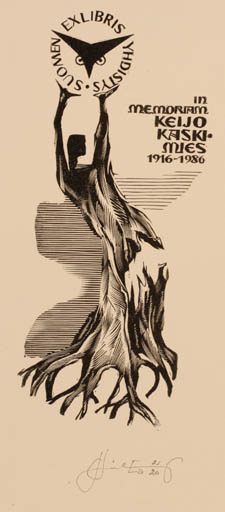 Exlibris by Lembit Löhmus from Estonia for Yhdistys Suomen - 