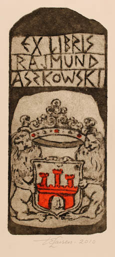 Exlibris by Torill  Elisabeth Larsen from Norway for Rajmund Aszkowski - Heraldry 
