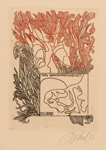 Exlibris by Illimar Paul from Estonia for Narkoloogia Kabinet TVPH - Abstract 