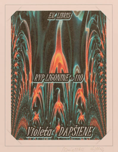 Exlibris by Agnieszka Lipska from Poland for Violeta Dapsiene - Abstract 