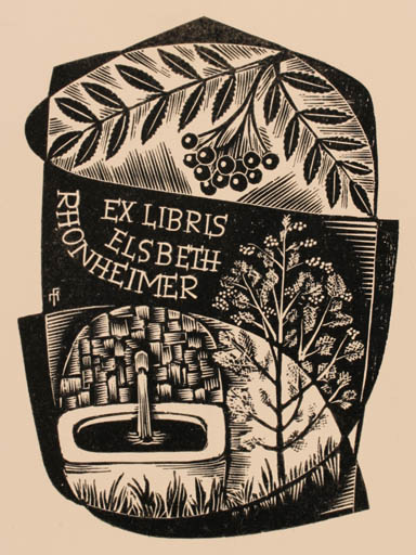 Exlibris by Dr. Otakar Marik from Czechoslovakia for Elsbeth Rhonheimer - 