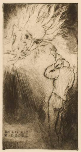 Exlibris by Rudolf Koch from Germany for Klaus Rödel - Literature 