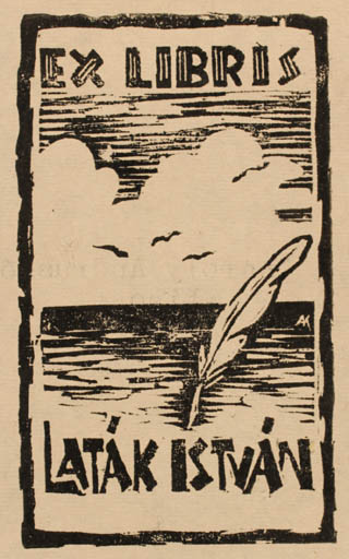 Exlibris by Kàroly Andrusko from Yugoslavia for Laták Istvan - Maritime 