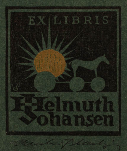 Exlibris by Christian Blæsbjerg from Denmark for Helmuth Johansen - Horse 