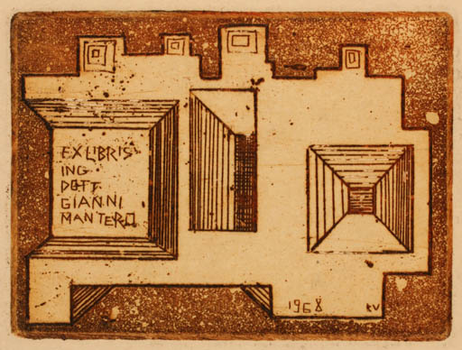 Exlibris by Vincas Kisarauskas from Lithuania for Gianni Mantero - Abstract 