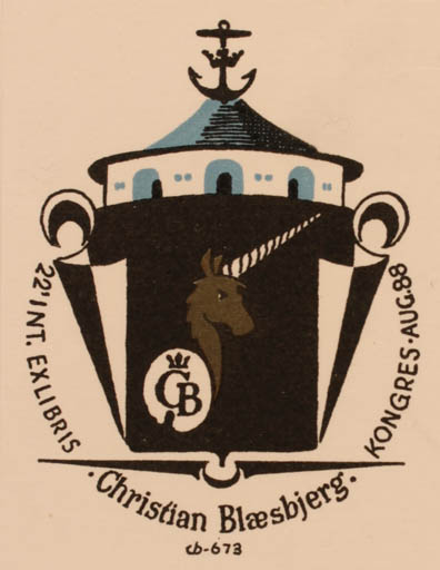 Exlibris by Christian Blæsbjerg from Denmark for Christian Blæsbjerg - Exlibris Congress 