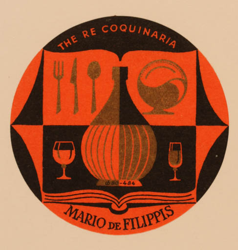 Exlibris by Christian Blæsbjerg from Denmark for Mario de Filippis - Food Wine 