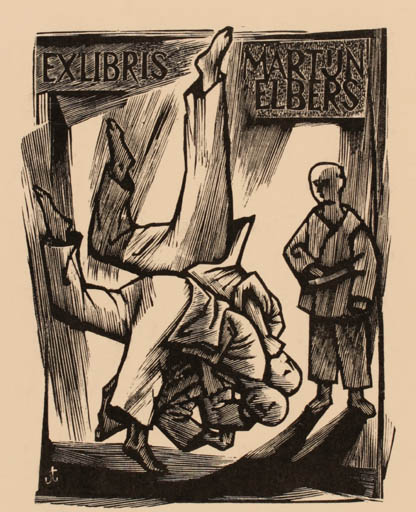 Exlibris by Lou Strik from Netherland for Martijn Elbers - Sport/game 