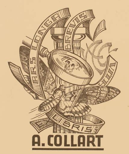 Exlibris by Leo Muyldermans from Belgium for Albert Collart - Butterfly 