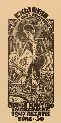 Exlibris by Cor de Wolff from Netherland for Gianni Mantero - 