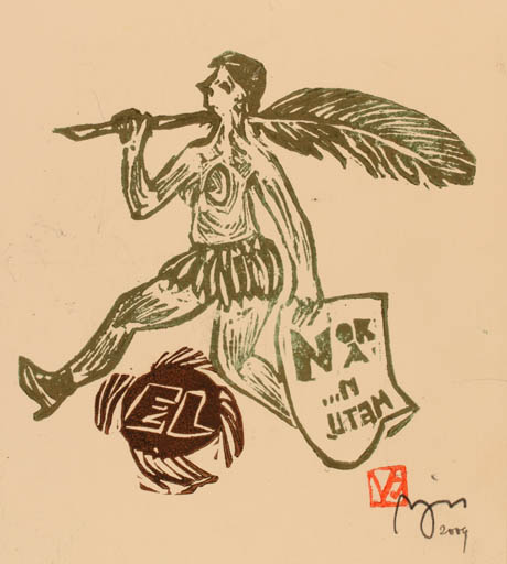 Exlibris by Valerijonas Vytautas Jucys from Lithuania for Nora Metu - Woman 