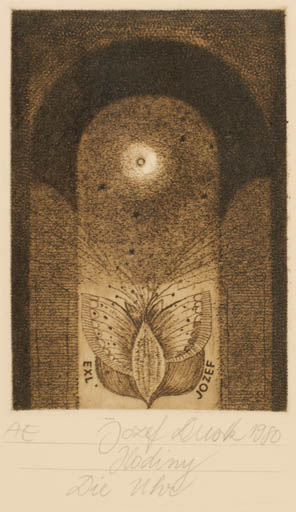 Exlibris by Josef Dudek from Czech Republic for Jozef Dusik - Fauna Butterfly 