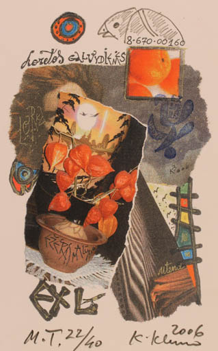 Exlibris by Klemensas Kupriunas from Lithuania for Loretos Galvydienas - Abstract 