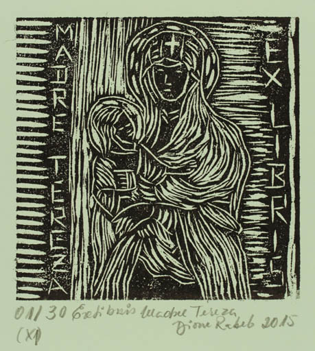 Exlibris by Dione Rabelo from Brazilien for Madre Tereza - Madonna 
