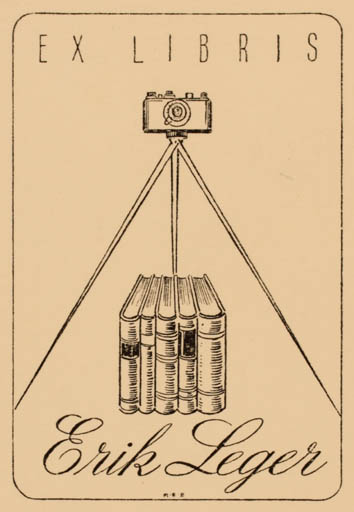 Exlibris by Ruthwen E Eriksen from Denmark for Erik Leger - Book Photography 