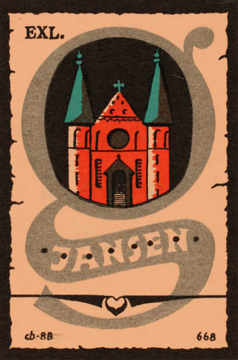 Exlibris by Christian Blæsbjerg from Denmark for Gon Jansen - Church 