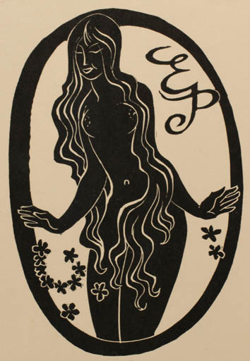 Exlibris by Ladislav Rusek from Czech Republic for ? E. P. - Woman 