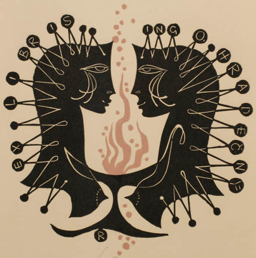 Exlibris by Ladislav Rusek from Czech Republic for Ing. Otakar Hradecny - Woman 