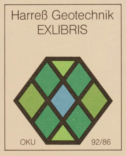 Exlibris by Otto Kuchenbauer from Germany for Harres Geotechnik - Abstract 