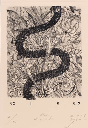 Exlibris by Oleksandra Sysa from Ukraine for Oleksandra Sysa - Flower 