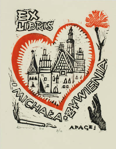 Exlibris by Jerzy Druzrycki from Poland for Michala Zywienia - Castle/Palace 
