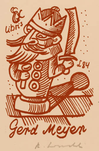 Exlibris by Rajmund Lewandowski from Poland for Gerd Meyer - Sport/game 