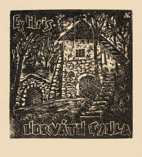 Exlibris by Kàroly Andrusko from Yugoslavia for Giula Horvath - Architecture 