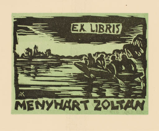 Exlibris by Kàroly Andrusko from Yugoslavia for Zoltan Menyhart - Scenery/Landscape Maritime 
