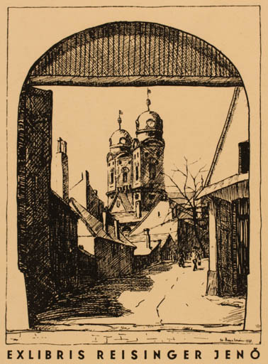 Exlibris by ? Unbekannt from Hungary for Jenö Reisinger - City Church 