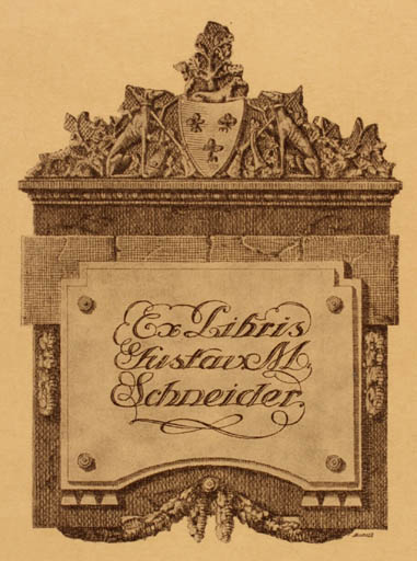 Exlibris by ? Unbekannt from Germany for Gustav M. Schneider - 
