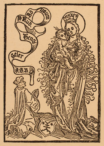 Exlibris by ? Unbekannt from Unknown for Fr. Rudolph Henggeler - Madonna Religion 
