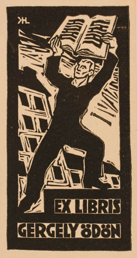 Exlibris by ? Unbekannt from Hungary for Ödön Gergely - Book Man 