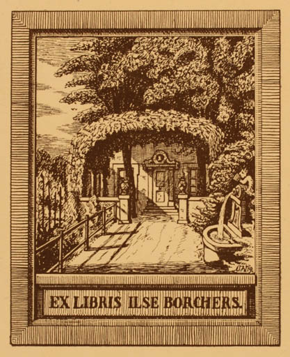 Exlibris by ? Unbekannt from Germany for Ilse Borchers - Architecture Flora Jugend 