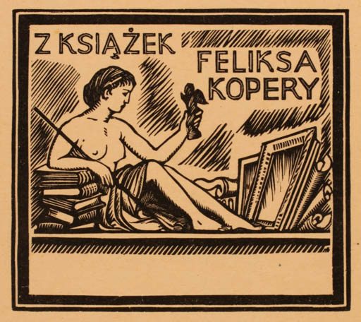 Exlibris by ? Unbekannt from Czech Republic for Feliksa Kopery - Book Woman 