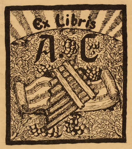 Exlibris by ? Unbekannt from Unknown for ? A. C. - Music 