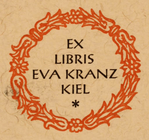 Exlibris by ? Unbekannt from Unknown for Eva Kranz - Text/Writing 