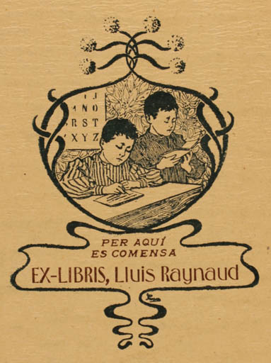 Exlibris by ? Unbekannt from Unknown for Lluis Raynaud - Child Book Jugend 