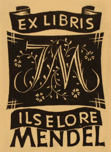 Exlibris by ? Unbekannt from Unknown for Ilselore Mendel - Monogram Text/Writing 