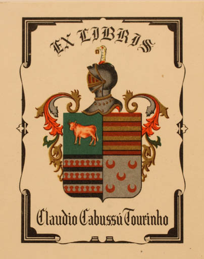 Exlibris by ? Unbekannt from Unknown for Claudio Cabussu Tourinho - Heraldry 