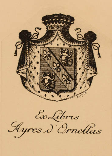 Exlibris by ? Unbekannt from Unknown for Ayres d`Ornellas - Heraldry 