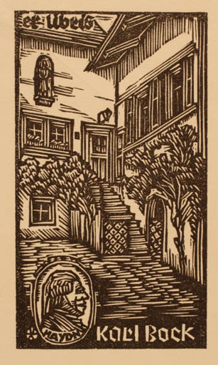 Exlibris by ? Unbekannt from Unknown for Karl Bock - Architecture Portrait 