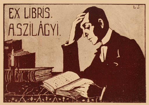 Exlibris by ? Unbekannt from Unknown for Prof. A. Szilagyi - Book Man 